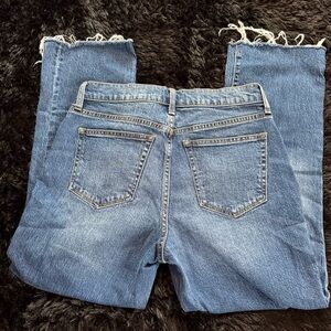 J. Crew Women's Distressed Blue Mid Rise Flare Cropped Jeans Size 26